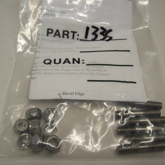 Outboard Jet Large 7 3/8 Water Intake (shoe) Stud Kit 1335