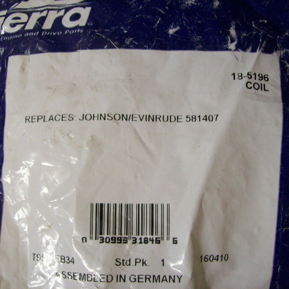 Evinrude Johnson Sierra Ignition Coil 18-5196 9.9hp 15hp