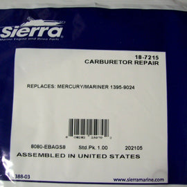 Mercury Sierra Carburetor Kit 18-7215 1395-9024 40hp 45hp 50hp Outboard Motor
